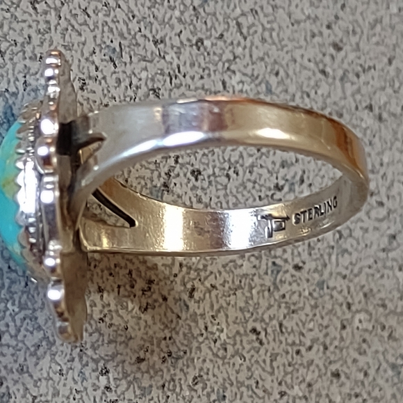 Sterling Turquoise Ring(7.5) - Picture 5 of 6